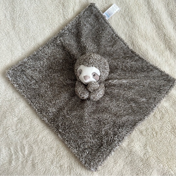 Carter’s Sloth Baby Security Blanket Brown Lovey 14x14” Soother Plush Nursery - Picture 3 of 6